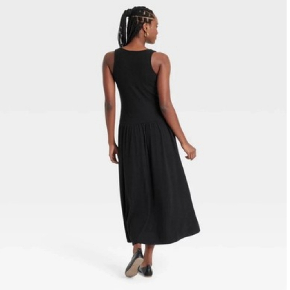 NWT Universal Thread Drop Waist Maxi Dress In Black Size Women's XL - Picture 2 of 9